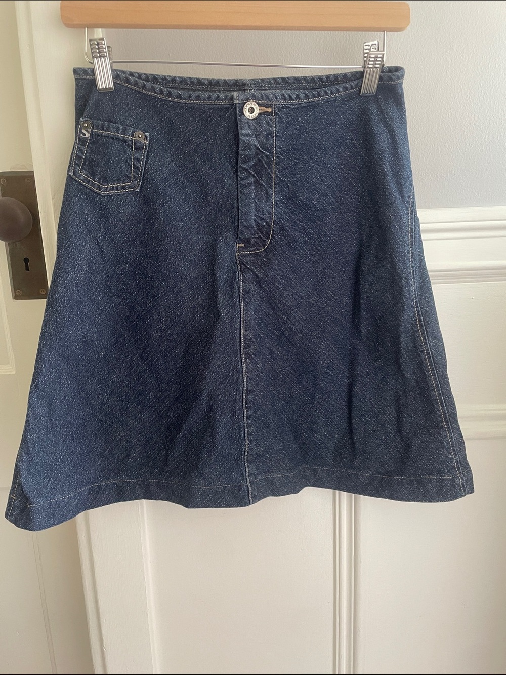 Vintage 90s Silver Jeans Denim skirt -Size 5